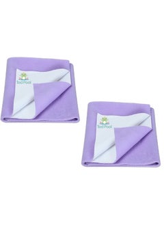Tod PooL Tod PooL Breathable Bed Protector AntiPiling Fleece Extra Absorbent Washable Waterproof Quick Dry Sheet Bed Protector Sheet for Kids and Adults 2 Voilet Medium 70x100cm  - Image 1