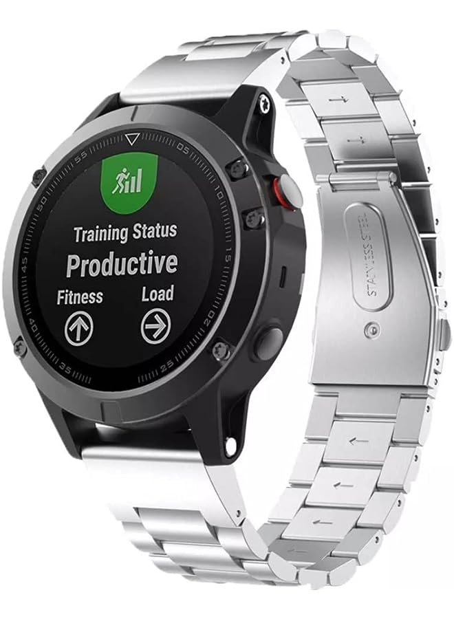 Dado سوار من الفولاذ المقاوم للصدأ بثلاث خرزات مقاس 22 مم متوافق مع ساعة Garmin Fenix 5/Fenix 6/Fenix 6 Pro/Fenix 5 Plus/Fenix 5/Approach S60 - Image 1