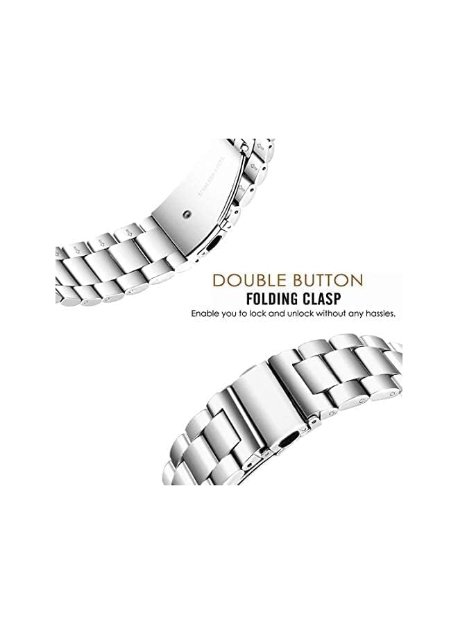 Dado سوار من الفولاذ المقاوم للصدأ بثلاث خرزات مقاس 22 مم متوافق مع ساعة Garmin Fenix 5/Fenix 6/Fenix 6 Pro/Fenix 5 Plus/Fenix 5/Approach S60 - Image 3