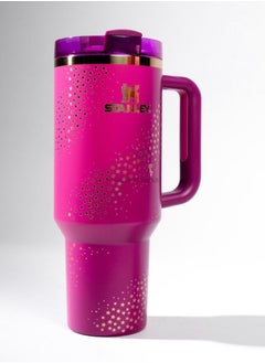 Stanley Stainless Steel Vacuum Insulated Tumbler with Lid and Straw for Water, Iced Tea or Coffee, Smoothie and More, 40oz,Presented in Elegant Gift-Ready Packaging Shocking  Pink