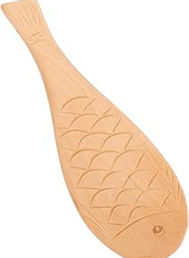 Wooden Fish Shaped Rice Paddle Non Stick Serving Spoon Kitchen Cooking Scoop - Image 1