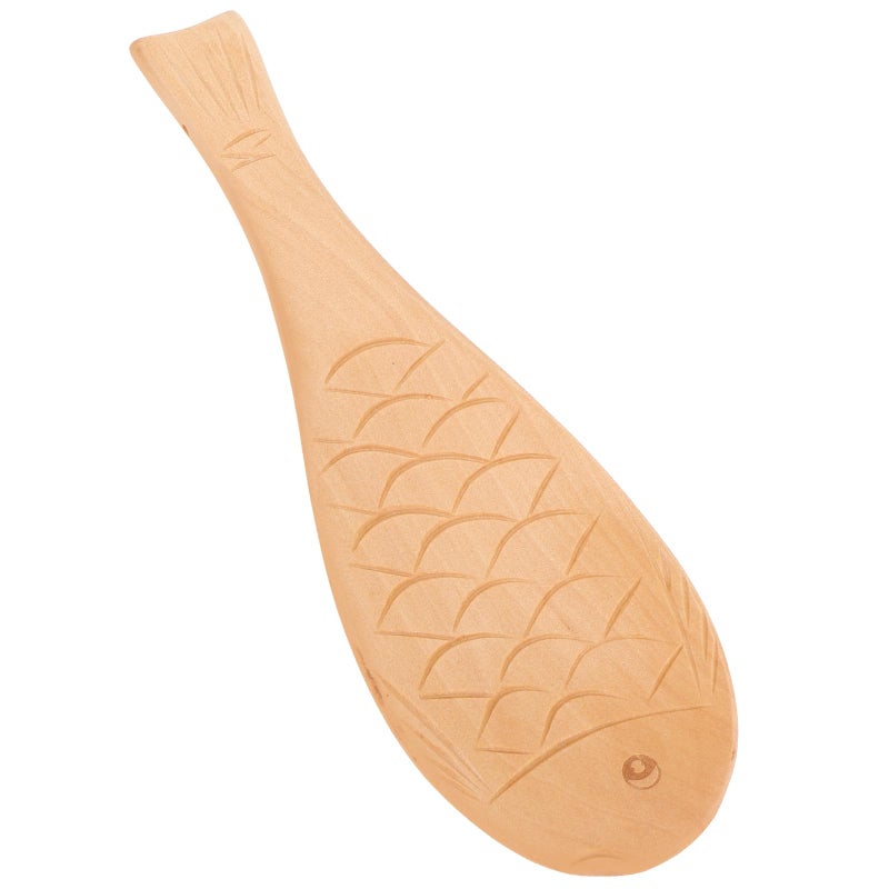 Wooden Fish Shaped Rice Paddle Non Stick Serving Spoon Kitchen Cooking Scoop - Image 2