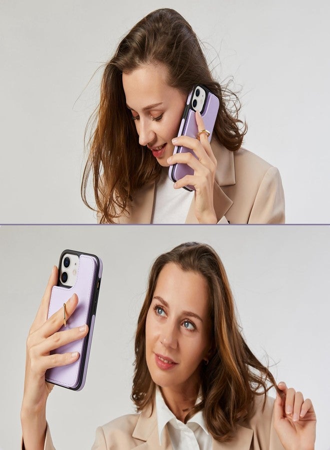 Jaorty Phone Case for iPhone 11 Pro Max Case with Card Holder for Women Girls (6.5 Inch), iPhone 11 Pro Max Case Wallet 360° Rotation Ring Kickstand with RFID Blocking PU Leather,Purple - Image 5