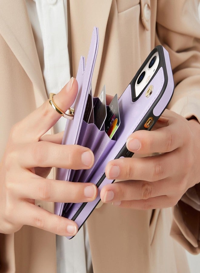 Jaorty Phone Case for iPhone 11 Pro Max Case with Card Holder for Women Girls (6.5 Inch), iPhone 11 Pro Max Case Wallet 360° Rotation Ring Kickstand with RFID Blocking PU Leather,Purple - Image 3
