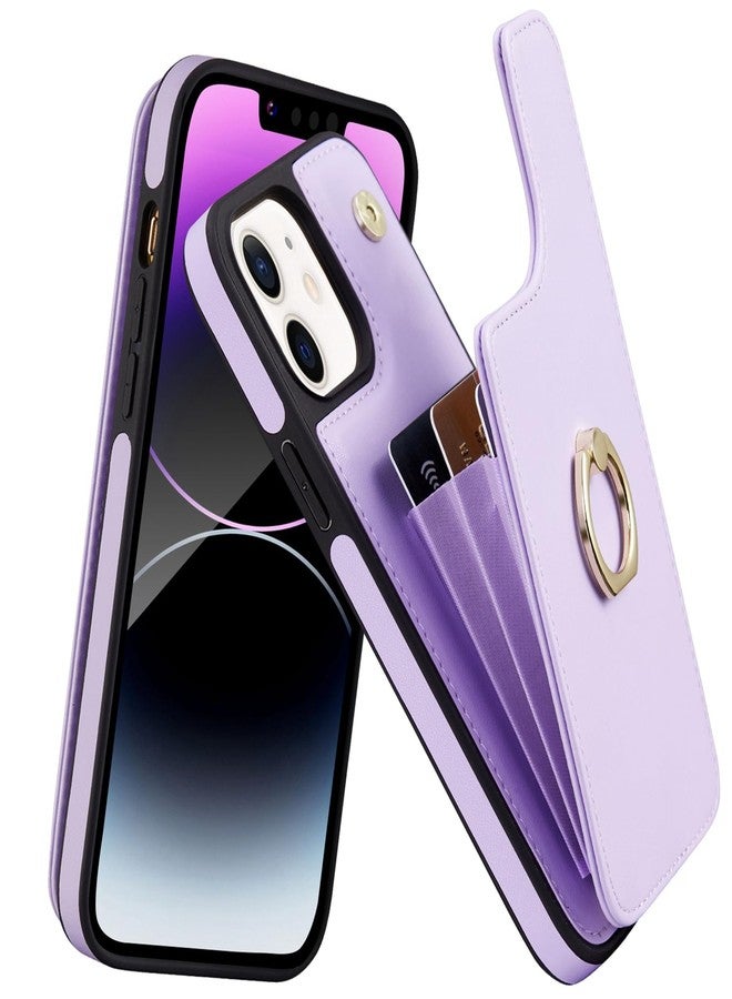 Jaorty Phone Case for iPhone 11 Pro Max Case with Card Holder for Women Girls (6.5 Inch), iPhone 11 Pro Max Case Wallet 360° Rotation Ring Kickstand with RFID Blocking PU Leather,Purple - Image 1