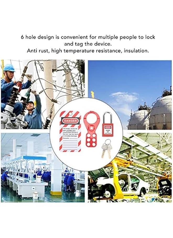 Generic - Lockout Tagout Kit, Lockout Tagout Locks Set, Electrical Lockout Tagout Kit, Safety Padlocks, With Safety Hasp Padlock, Lockout Tag Keys Tamper Proof(1.5in/38mm Shackle) - Image 1