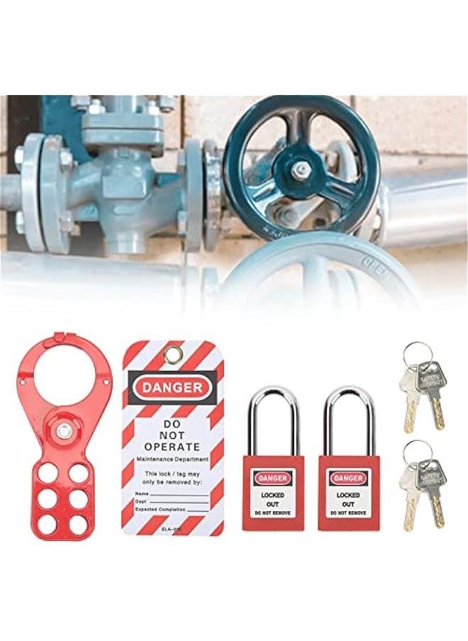 Generic - Lockout Tagout Kit, Lockout Tagout Locks Set, Electrical Lockout Tagout Kit, Safety Padlocks, With Safety Hasp Padlock, Lockout Tag Keys Tamper Proof(1.5in/38mm Shackle) - Image 1