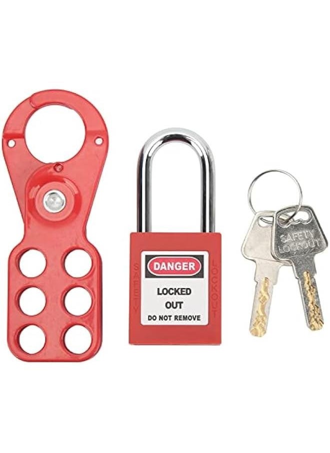Generic - Lockout Tagout Kit, Lockout Tagout Locks Set, Electrical Lockout Tagout Kit, Safety Padlocks, With Safety Hasp Padlock, Lockout Tag Keys Tamper Proof(1.5in/38mm Shackle) - Image 1