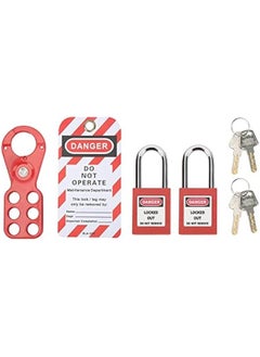 Generic Lockout Tagout Kit, Lockout Tagout Locks Set, Electrical Lockout Tagout Kit, Safety Padlocks, With Safety Hasp Padlock, Lockout Tag Keys Tamper Proof(1.5in/38mm Shackle)  - Image 1