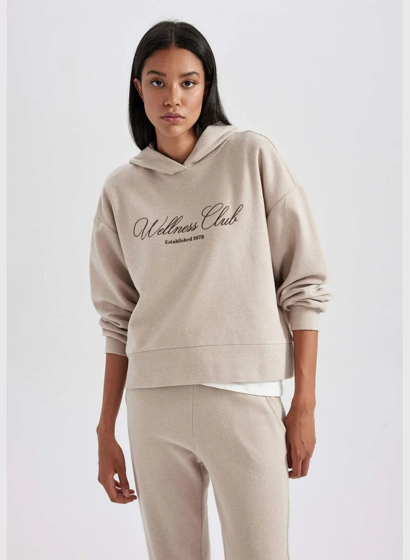 DeFacto Woman Hooded Long Sleeve Sweatshirt