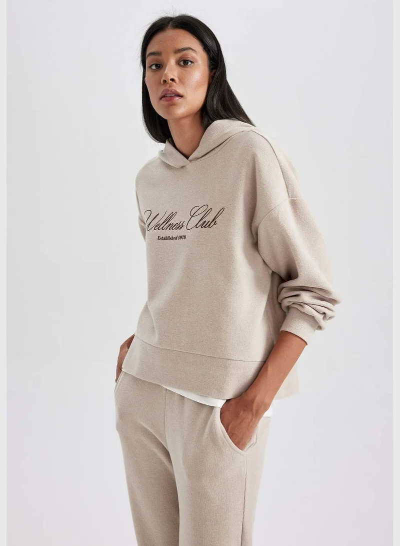 DeFacto Woman Hooded Long Sleeve Sweatshirt