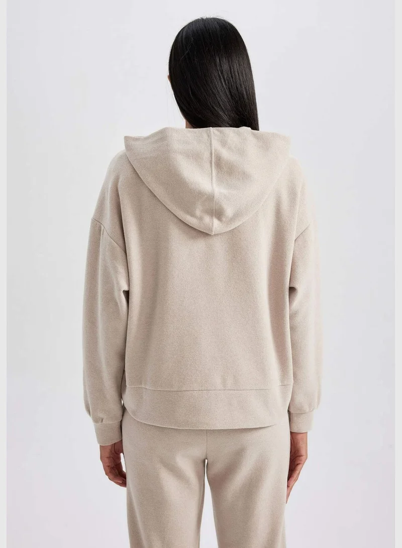 DeFacto Woman Hooded Long Sleeve Sweatshirt