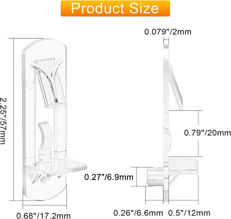 Ofiswadi 30PCS Clear Plastic Shelf Support Pegs for 3/4" Thick Wood Shelving, 6.9mm Peg Cabinet Shelf Clips with Self-Locking Design, Secure Kitchen Cabinet Shelf Pegs for Bookshelves and Storage Organizers - Image 2