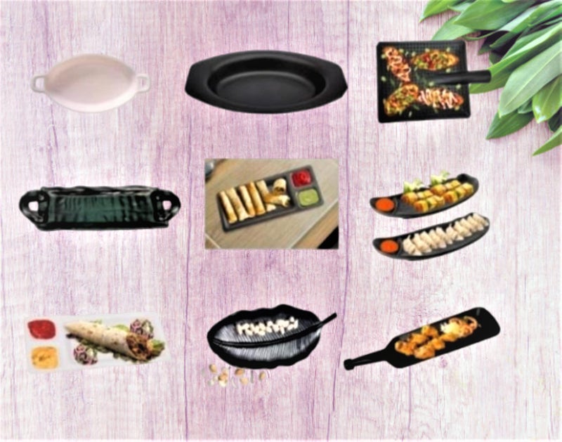Lifeplast طبق تقديم الوجبات الخفيفة غير القابل للكسر من لايف بلاست / صينية / بلاستيك (عبوة من 10) - Image 4