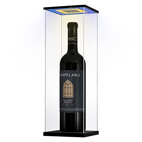 DIWNELEM Acrylic Wine Bottle Display Case with LED Light Display Stand - Dustproof Protector for Red Wine, Champagne, Liquor, Whiskey, Beer, Beverage Bottle (5*5*14.2") - Image 5