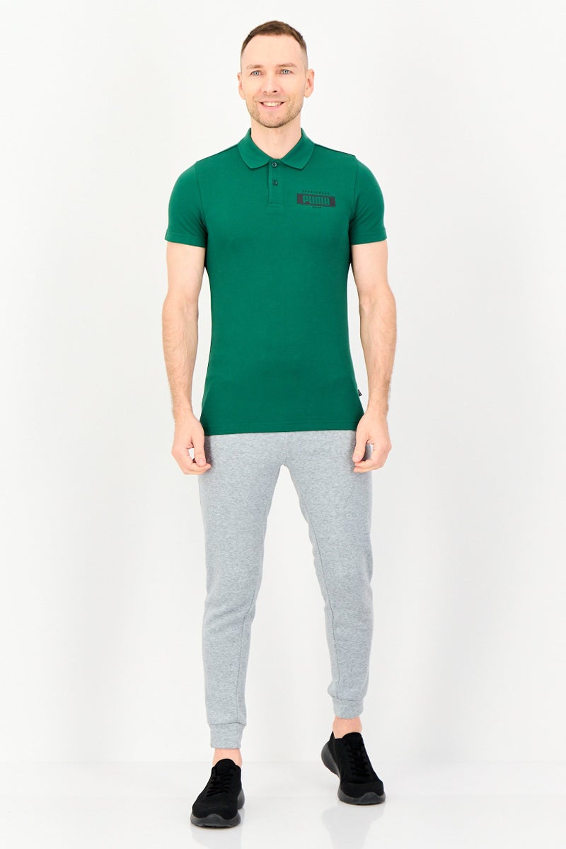 PUMA Men Slim Fit Short Sleeve Training Polo Shirt, Green - Image 3
