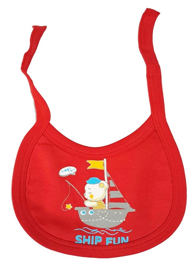 Ess Cubes Enterprise EssCubes Enterprise Super Soft Infant New Born Baby Boy and Baby Girls Clothes Shirt, Washable Diaper Nappy with Bib Set 3-6 Months (Red) - Image 5