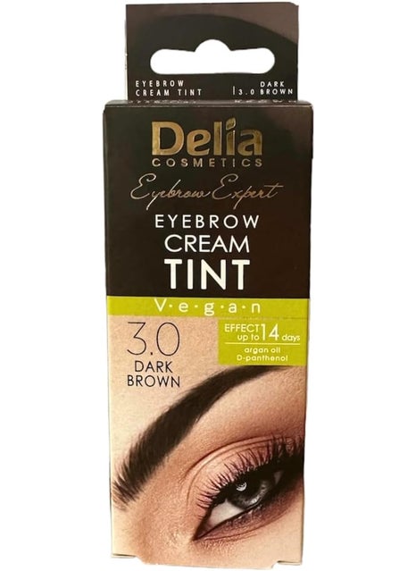Delia Cosmetics DELIA HENNACOLOR CREAM EYEBROW PROFESSIONAL TINT KIT SET Dark Brown 
