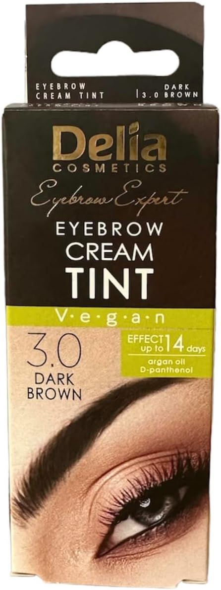 Delia Cosmetics DELIA HENNACOLOR CREAM EYEBROW PROFESSIONAL TINT KIT SET Dark Brown