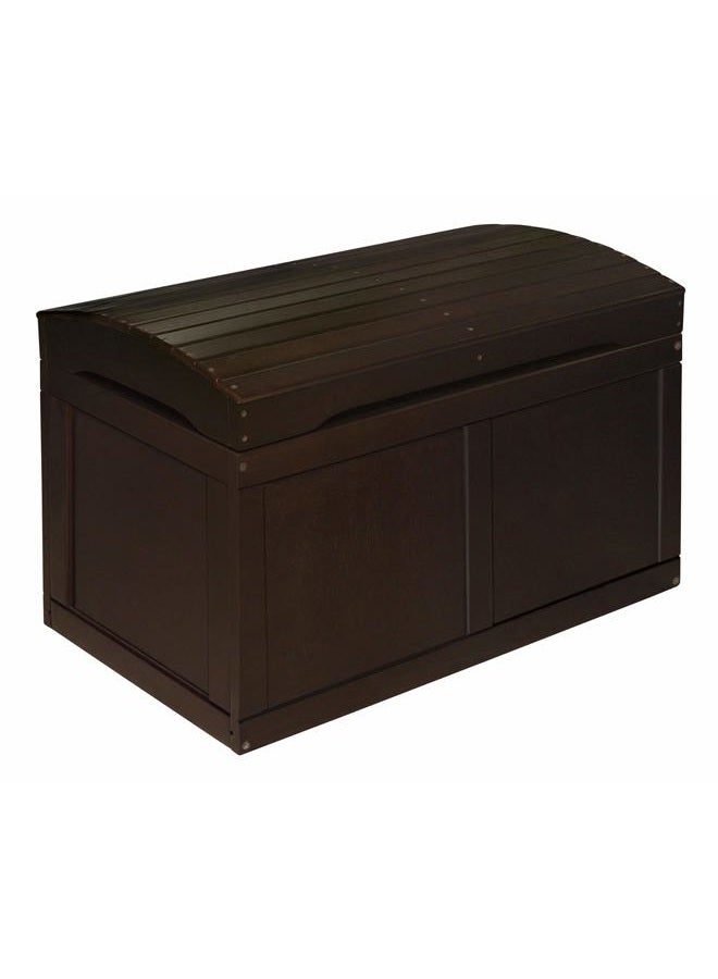 Badger Basket Kid's Hardwood Barrel Top Toy Box Storage Chest with Safety Hinge - Espresso - Image 1