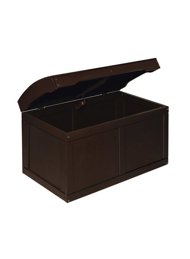 Badger Basket Kid's Hardwood Barrel Top Toy Box Storage Chest with Safety Hinge - Espresso - Image 3