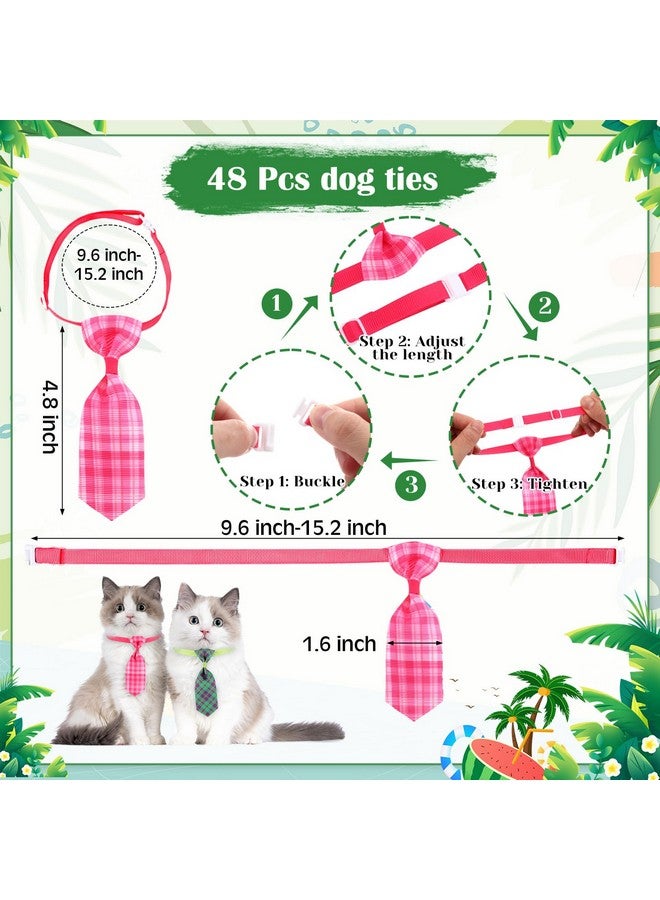 Reginary 108 Pcs Dog Bandanas Bow Tie Set Bulk Pet Triangle Scarf Plaid Pattern Pets Kerchief Adjustable Washable Bibs Neck Collar for Medium Small Puppy Dogs Reversible Costume Accessories - Image 3
