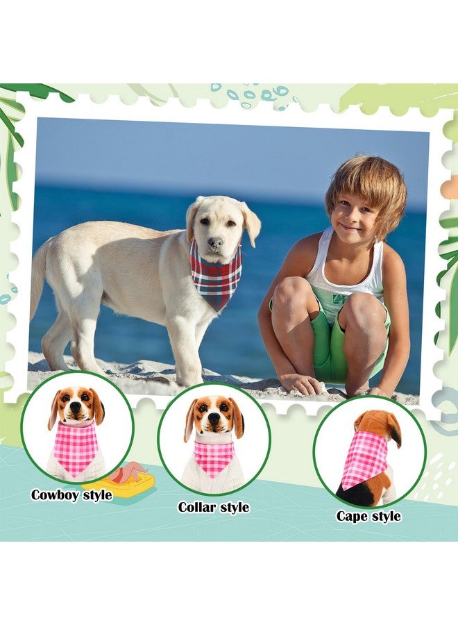 Reginary 108 Pcs Dog Bandanas Bow Tie Set Bulk Pet Triangle Scarf Plaid Pattern Pets Kerchief Adjustable Washable Bibs Neck Collar for Medium Small Puppy Dogs Reversible Costume Accessories - Image 5