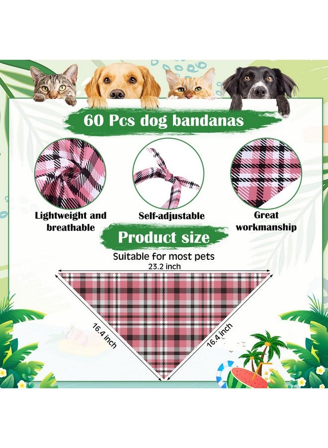 Reginary 108 Pcs Dog Bandanas Bow Tie Set Bulk Pet Triangle Scarf Plaid Pattern Pets Kerchief Adjustable Washable Bibs Neck Collar for Medium Small Puppy Dogs Reversible Costume Accessories - Image 2