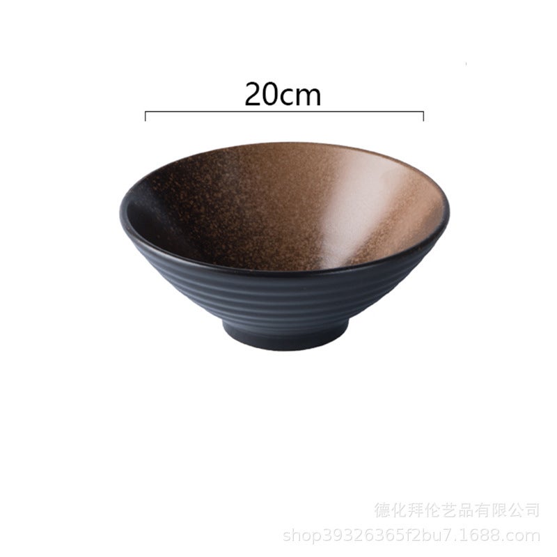 Japanese Ceramic Bowl Household Large Ramen Bowl Rice Bowl Noodle Soup Bowl Creative Tableware Restaurant Bamboo Hat Bowl - Image 1