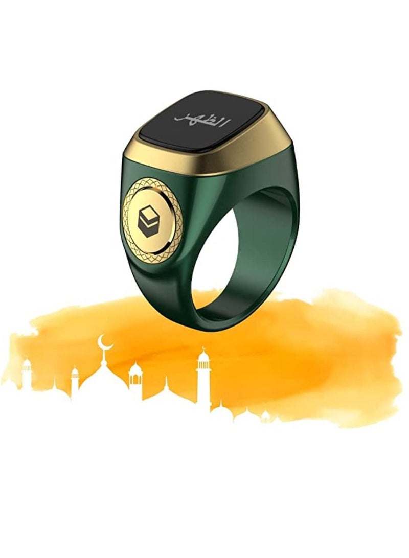 iQIBLA Smart Tasbih Plastic Zikr Lite Ring Green 20MM  - Image 1