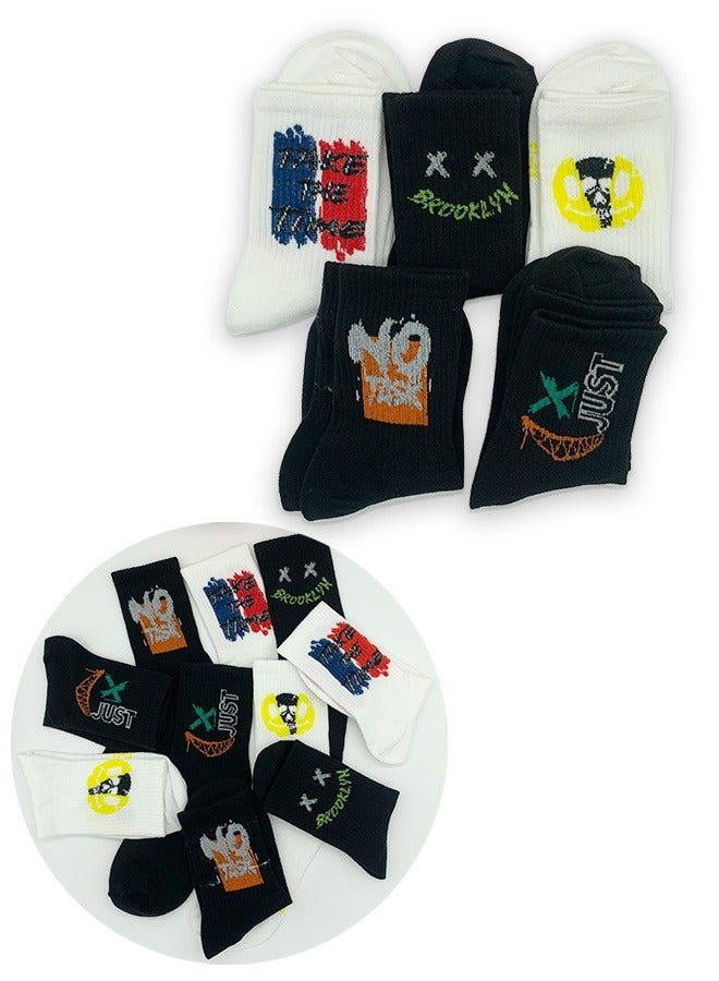 5 Pairs of Men's Basketball Cotton Socks,Thickened Long Tube Socks,Comfortable and Breathable,Odor Proof, Anti Slip,Antibacterial,and Sweat Absorbing - Image 3