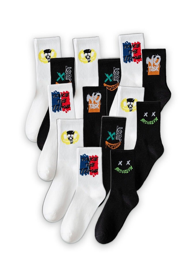 5 Pairs of Men's Basketball Cotton Socks,Thickened Long Tube Socks,Comfortable and Breathable,Odor Proof, Anti Slip,Antibacterial,and Sweat Absorbing - Image 2