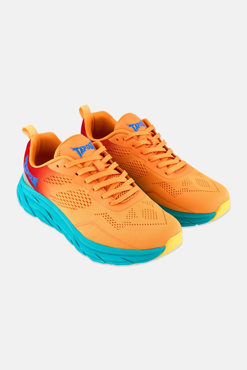 TapouT Men Lace Up Running Shoes, Orange - Image 1
