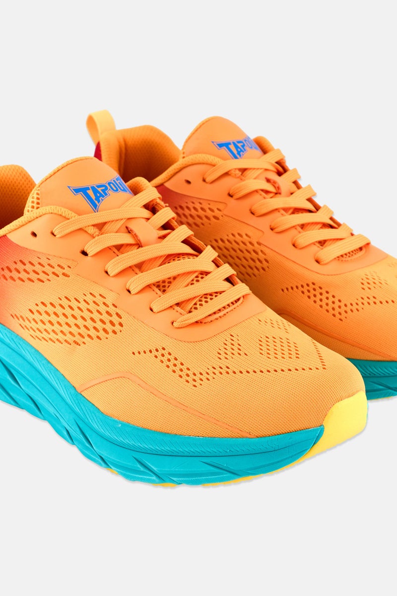 TapouT Men Lace Up Running Shoes, Orange - Image 3