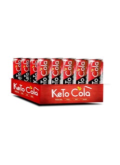 Keto Cola Soft Drink Healthy Drink, Zero Calorie Cola with MCT, Caffeine, BCAAs, and Glutamine 24 Pieces