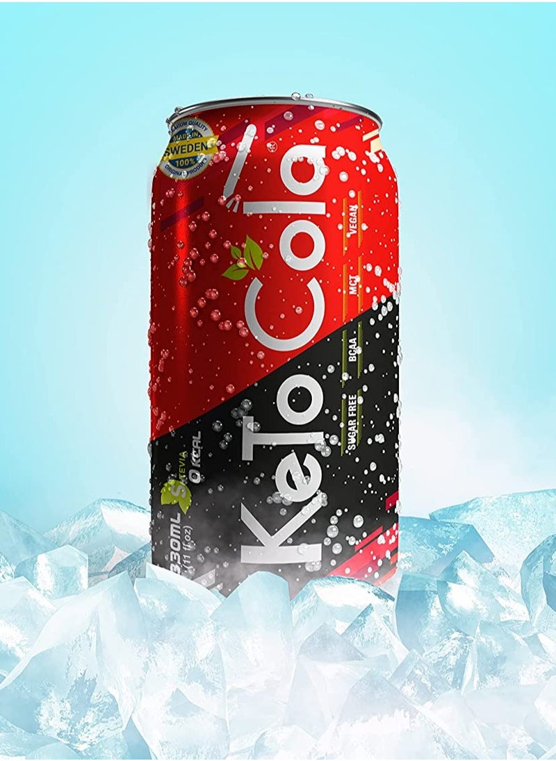 Laperva - Keto Cola Soft Drink Healthy Drink, Zero Calorie Cola with MCT, Caffeine, BCAAs, and Glutamine 24 Pieces - Image 1