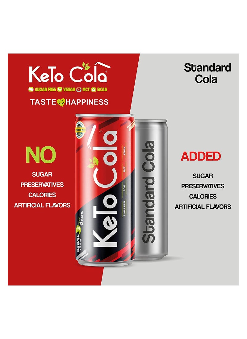 Laperva - Keto Cola Soft Drink Healthy Drink, Zero Calorie Cola with MCT, Caffeine, BCAAs, and Glutamine 24 Pieces - Image 1