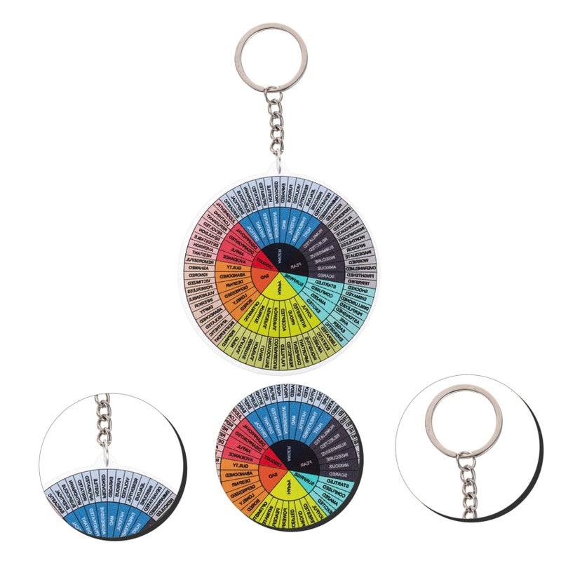 Acrylic Feelings Wheel Keychain Durable Mental Health Emotions Chart Pendant - Image 5