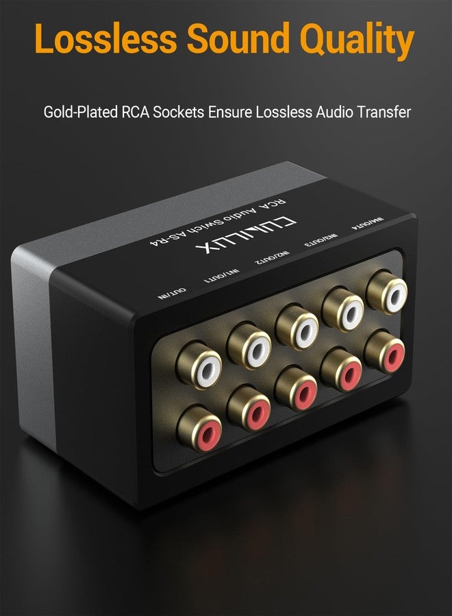Cubilux AS-R4 4-Channel RCA Audio Selector, Bidirectional 4-Way Stereo RCA Aux Switcher, 1-Input to 4-Output / 4-Input to 1-Output RCA Switch - Image 4