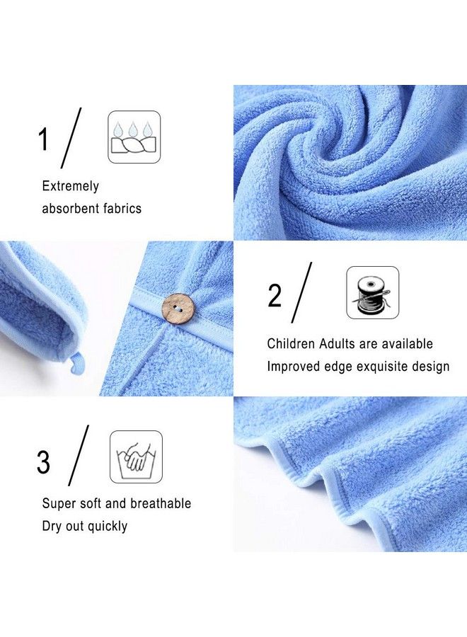 HWASHIN 3 Pack Microfiber Hair Towel Wrap For Women Anti Frizz Absorbent Bath Shower Hair Turbans Quick Dry Soft Hair Hat For Drying Curly Long & Thick Hair (Gray/Blue/Purple) - Image 4