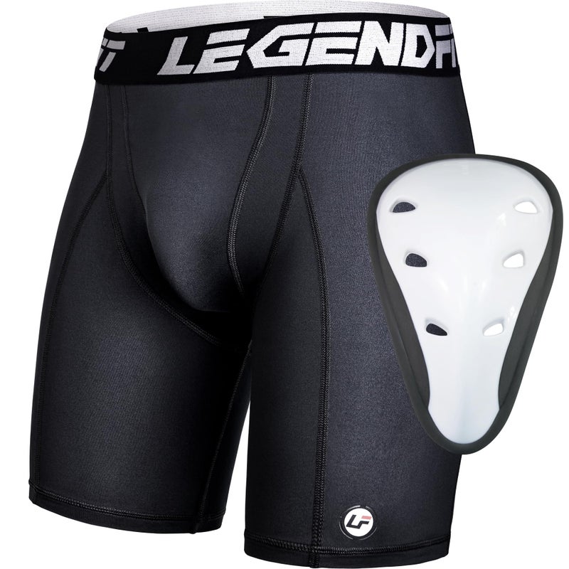 Legendfit Men Football Compression Shorts w/Cup Straps Protective Athletic Sliding Underwear Baseball Lacrosse Cricket - Image 1