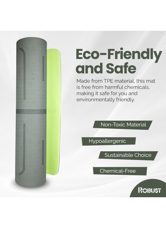 ROBUST Yoga Mat Double Layer Anti-slip Eco Friendly texture surface (Size 183cmx 61cm) SGS Certified Position Liens & Hanging Band, Home/Gym Workout Sports Exercise Sports Mattress  - Image 2