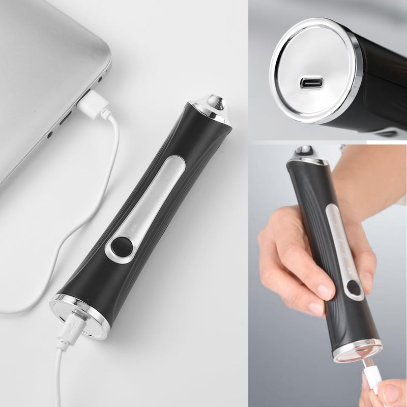 MITCMOLARD Coffee Mixer, Portable USB Rechargeable, 3 Replace Whisks, 3 Speeds, Black | Durable Stainless Steel Electric Milk Frother, Coffee Whisk for Latte, Hot Chocolate, Egg, Coffee, Milk, Cappuccino - Image 4