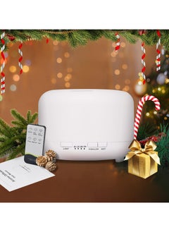 Aroma Diffuser Humidifier 450 ml Ultrasonic Aromatherapy Humidifier Colourful LED Lamp with Remote Control Function for Yoga Salon SPA Living, Sleeping, Bathing, Hotel, Pure White  - Image 5