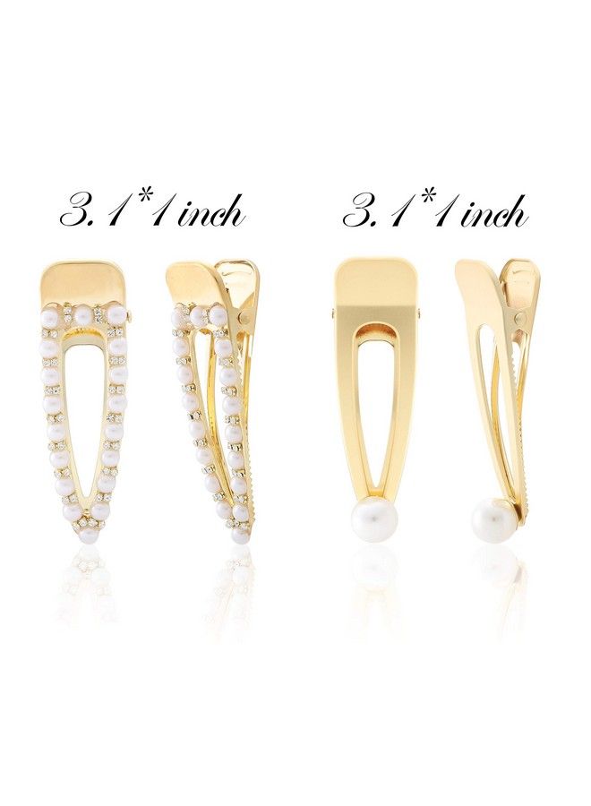 MALLMALL6 9Pcs Pearl Hair Clips Set Bling Hair Pins Different Shapes Head Wear Barrettes Fashion Alloy Hairgrip Faux Pearl Wrapped Wedding Clips Bows Ties For Women - Image 4