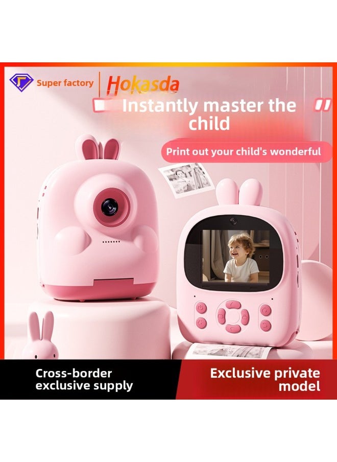 Generic Children's Toy Polonoid Thermal Printing Camera Is A Shot Of High-definition Reverse Printing Camera-Color:Children's Print Camera Purple Bunny  - Image 2