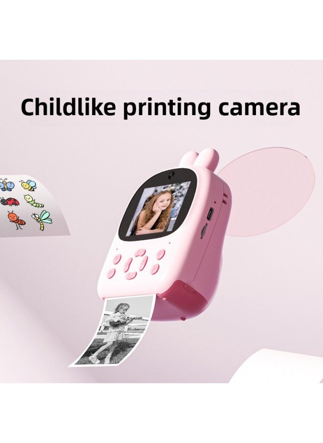 Generic Children's Toy Polonoid Thermal Printing Camera Is A Shot Of High-definition Reverse Printing Camera-Color:Children's Print Camera Purple Bunny  - Image 3