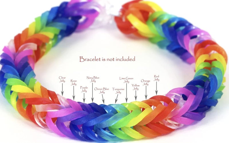 راينبو لووم مجموعة جيلي Rainbow Loom®: أشرطة مط��طية بلون وردي/بنفسجي مع 24 مشبك من نوع C (عدد 600) - Image 3