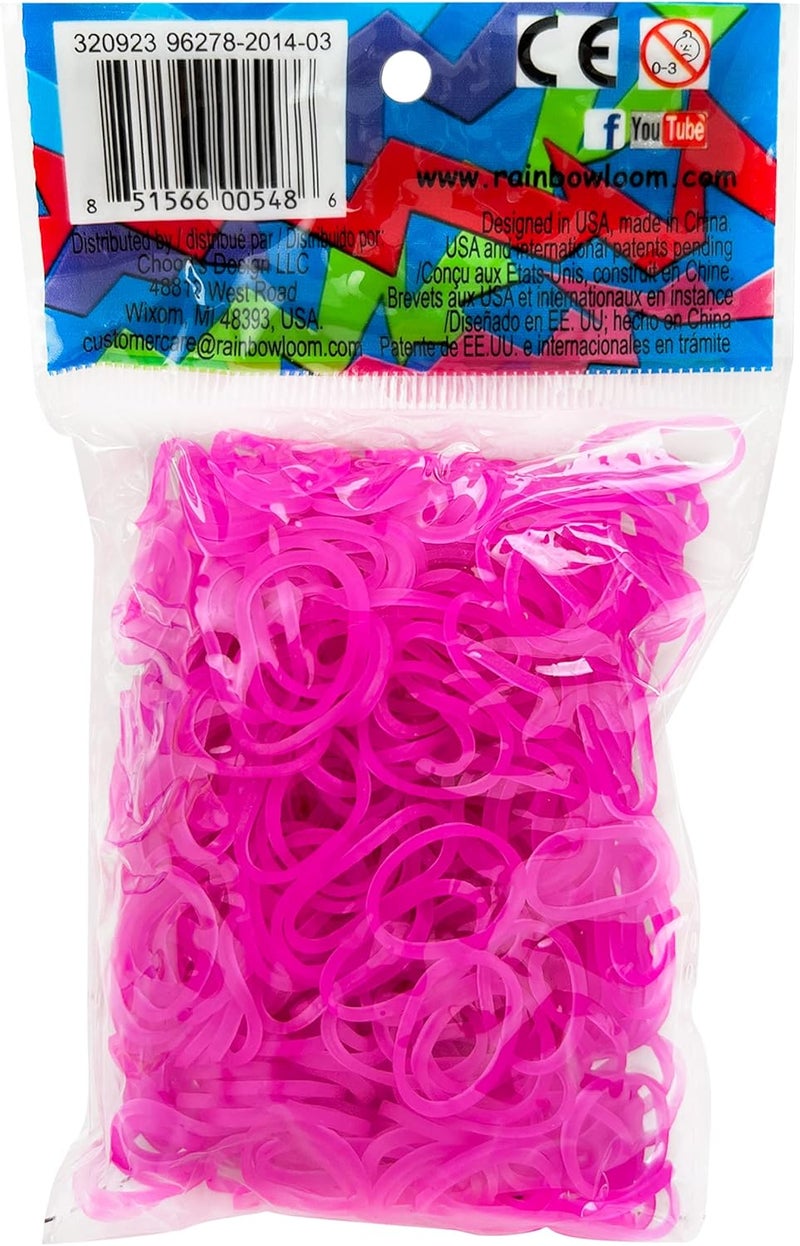 راينبو لووم مجموعة جيلي Rainbow Loom®: أشرطة مط��طية بلون وردي/بنفسجي مع 24 مشبك من نوع C (عدد 600) - Image 1