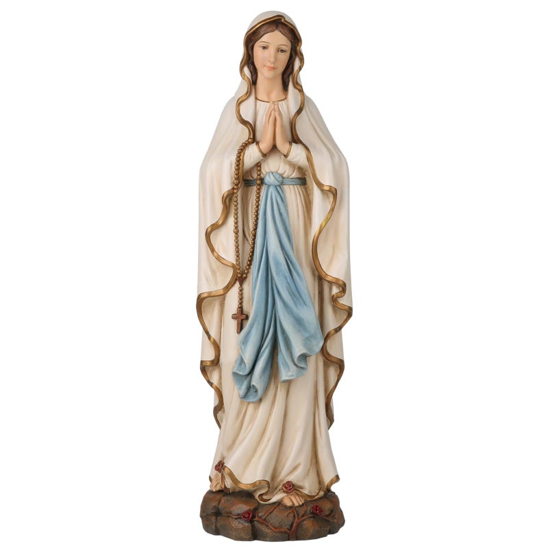 BC BUILDCLASSIC BC Catholic Our Lady of Lourdes Statue, Blessed Virgin Mary Figure for Altar,Religious Gift for Mom, Religious dÃ©cor for Home, 14.5" H, Renaissance Sculpture Handmade by Buildclassic - Image 1